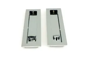 From The Anvil Polished Chrome 250mm Plain Rectangular Pull - Privacy Set