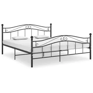 Berkfield Bed Frame Black Metal 180x200 cm 6FT Super King