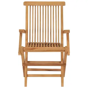 Berkfield Folding Garden Chairs 2 pcs Solid Teak Wood