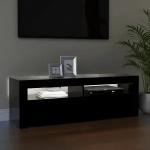 vidaXL TV Cabinet with LED Lights Black 120x35x40 cm