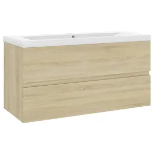 Berkfield Sink Cabinet with Built-in Basin Sonoma Oak Engineered Wood