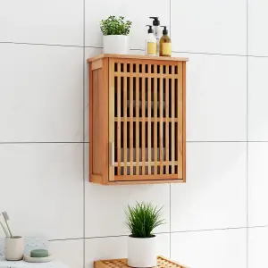 Berkfield Wall-mounted Bathroom Cabinet 42x23x60 cm Solid Wood Walnut