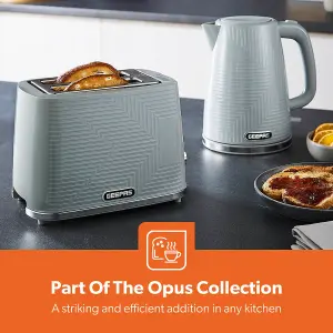 Geepas 1.7L Kettle and Toaster Set 2 Slice Textured Design, Grey