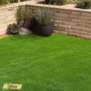 High Density Artificial Grass 25mm Pile Height, Natural Looking, Lawn Garden Fake Turf - 4m x 1m Green Roll