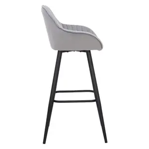 Hennen 76cm Bar Stool Black / Grey