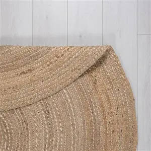 Dunelm Jute Round Rug, Coastal, Size: Dia. 133cm (4.5Ft), Natural