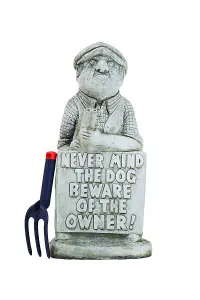 Gun Man' Comical Stone Cast Garden Ornament