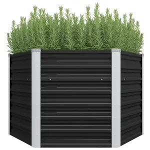 Berkfield Garden Raised Bed Anthracite 129x129x77 cm Galvanised Steel