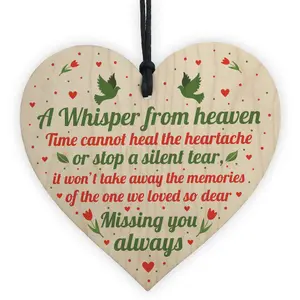 Red Ocean Miss You Always Mum Nan Dad Tribute Wood Heart Memorial Decoration Plaque Bauble In Memory Sign