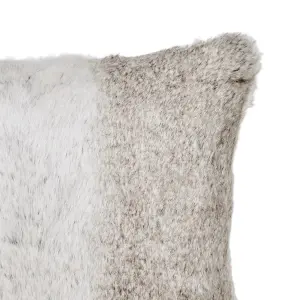 Lolite Grey Faux fur Indoor Cushion (L)45cm x (W)45cm