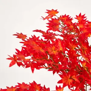 Homescapes Red Maple Tree Artificial Plant with Pot, 160 cm