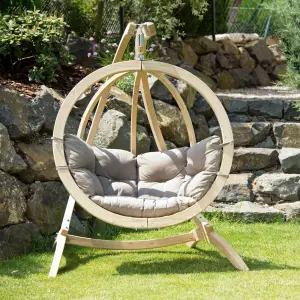 Amazonas Globo Single Seat Weatherproof Hanging Egg Hammock Chair in Taupe