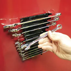 190mm 12 Spanner MAGNETIC Sharks Teeth Tool Rack - Drawer Strip Tidy Management