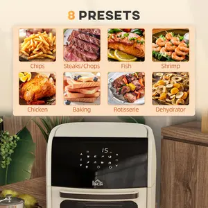 HOMCOM 12.7L Air Fryer Cream