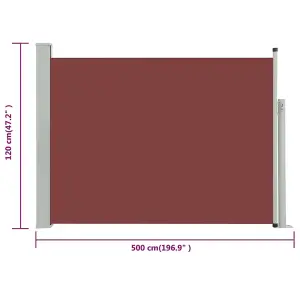 Berkfield Patio Retractable Side Awning 120x500 cm Brown