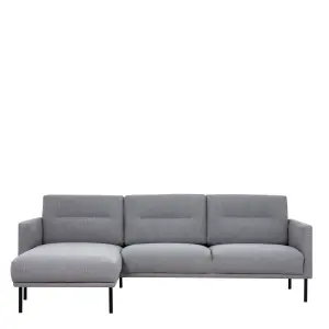 Larvik Chaiselongue Sofa (LH) - Grey - Black Legs