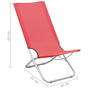 Berkfield Folding Beach Chairs 2 pcs Red Fabric