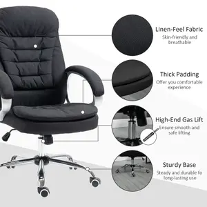 Vinsetto Executive Office Chair with Adjustable Height Swivel Wheels, Black