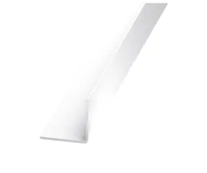 CQFD White Polyvinyl chloride (PVC) Equal L-shaped Angle profile, (L)1.3m (W)30mm (D)30mm (T)1mm