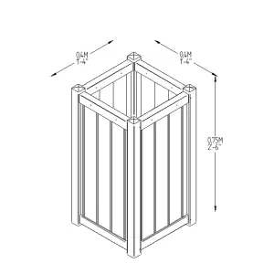 Forest Garden Slender Wooden Rectangular Planter (H)75cm (W)40cm