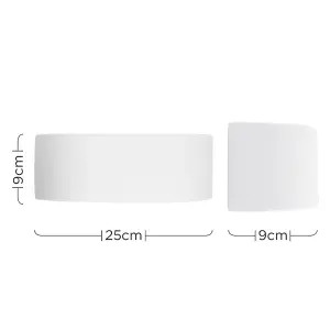 ValueLights Pair Of Modern Planter Style White Ceramic Wall Lights