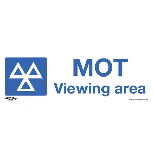 MOT Viewing Area Health & Safety Sign - Durable Rigid Plastic 300 x 100mm