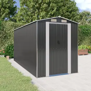 6 ft. W x 14 ft. D Galvanized Steel Apex Garden Shed Anthracite