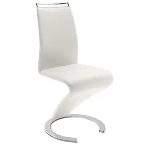 Summer Z White Faux Leather Dining Chairs In Pair