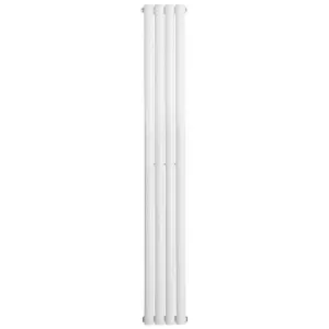 Right Radiators 1800x236mm Vertical Single Oval Column Designer Radiator White