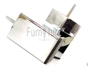 4 Replacment Chrome Metal Legs 100mm High Silver Square Block Feet M8 Couch Chairs Sofa Footstool Bed