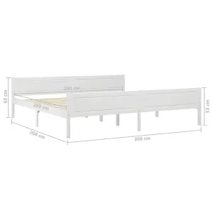 Berkfield Bed Frame Solid Pinewood White 200x200 cm