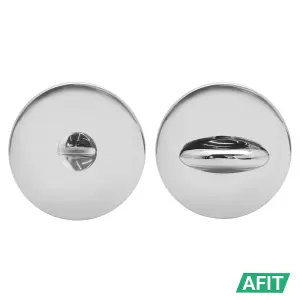 AFIT Round Bathroom Thumbturn & Release Set - Polished Chrome Universal Silver Door Turn and Release Lock for Bathroom Toilet