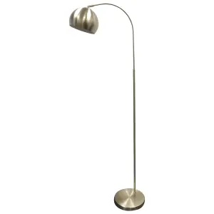 First Choice Lighting Set of 2 Satin Nickel Dome Floor Lights