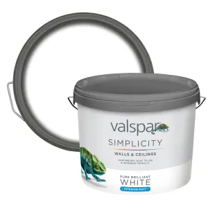 Valspar Simplicity Walls & Ceilings Pure Brilliant White Matt Emulsion paint, 10L