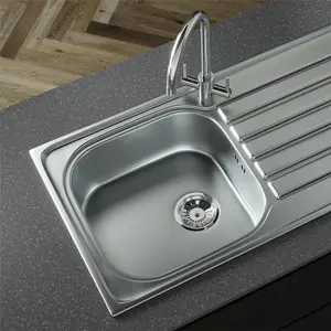 Liquida NR965SS 1.0 Bowl Reversible Inset Stainless Steel Kitchen Sink & Waste