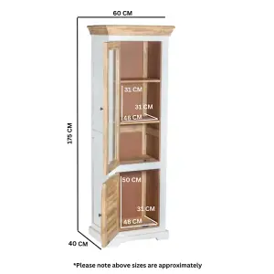 Oscar Wood Bookcase/Display Cabinet - 3 Shelves & 1 Door