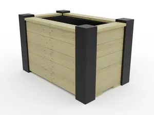 RusticRidge wooden planter, 800x500x500