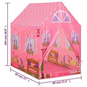 Berkfield Children Play Tent Pink 69x94x104 cm