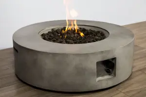 MDA Designs FUSION Dark Grey Lavish Garden and Patio Fire Pit with Eco-Stone Finish - Fully Assembled