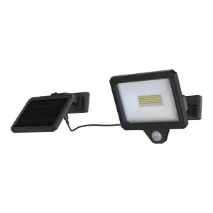 GoodHome Shomali Black Solar-powered Cool white Integrated LED Floodlight 1000lm