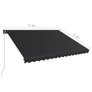 Berkfield Manual Retractable Awning 400x300 cm Anthracite