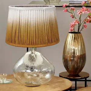 30cm Mustard Yellow Ombre Pleated Tapered Lamp Shade For Table Lamps