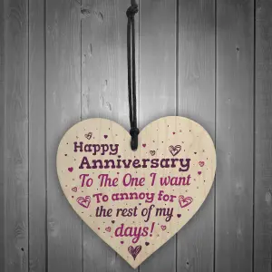 Red Ocean Handmade Wedding Anniversary Wooden Hanging Heart Plaque Marriage Gift For Him Her Keepsake