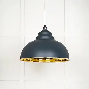 Hammered Brass Harborne Pendant in Soot