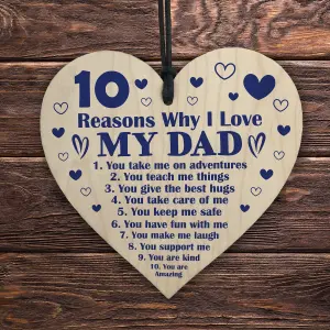 Red Ocean Dad Gifts From Daughter Son 10 Reasons Why I Love MY DAD Sign Fathers Day Gift Dad Birthday Gift