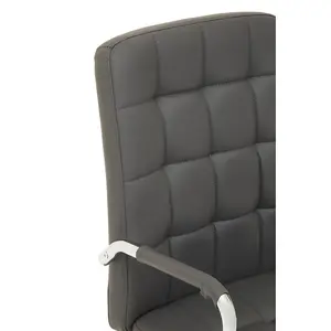 Interiors by Premier Brent Grey Leather Effect And Chrome Home Office Chair