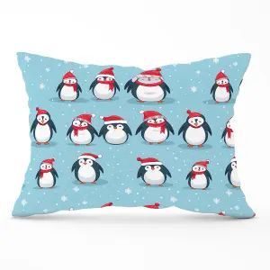 Adorable Santa Penguins Cushions 33cm x 48cm