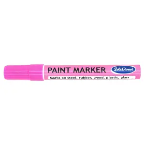 Oil-based Paint Marker Pen Permanent for Tyres Rubber Stone Leather Fabric Plastic Glass (Pink)