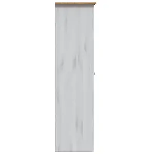 3-Door Wardrobe White 118x50x171.5 cm Pine Panama Range