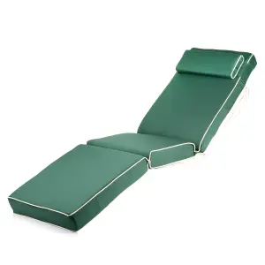 Alfresia Garden Sun Lounger - Charcoal Frame with Green Luxury Cushion